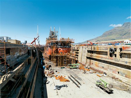 doca seca - Dry Docks, Cape Town Harbor. Foto de stock - Direito Controlado, Número: 873-07157130